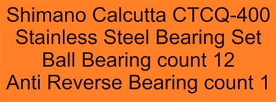 Shimano Ceramic #7 Super Tune Bearing Kit For Calcutta TE300, TE400 (03), TE401 (01) - Orange